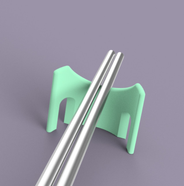 The everywhere chop stick bowl rest by Lady Tea Download free STL