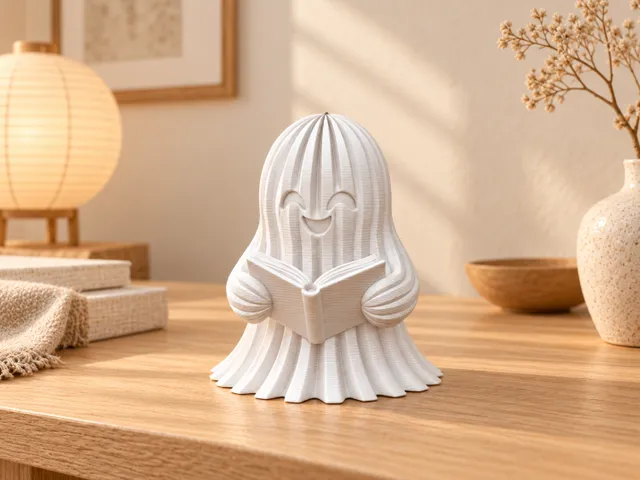 Cute Reading Ghost – Book Lover Decoration