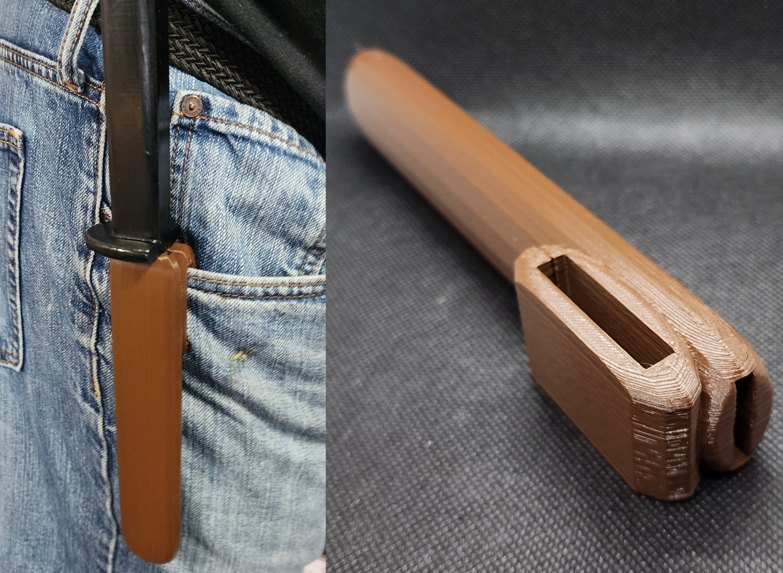 Knife Sheath with belt loop/clip 7" to 8" blades EZ Print