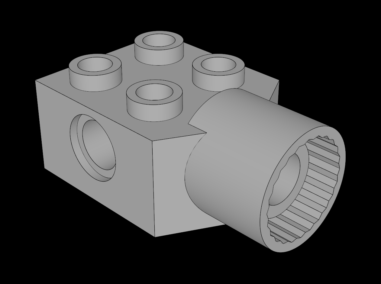 Lego Compatible (48169.dat) Technic Brick  2 x  2 with Hole and Rotation Joint Socket