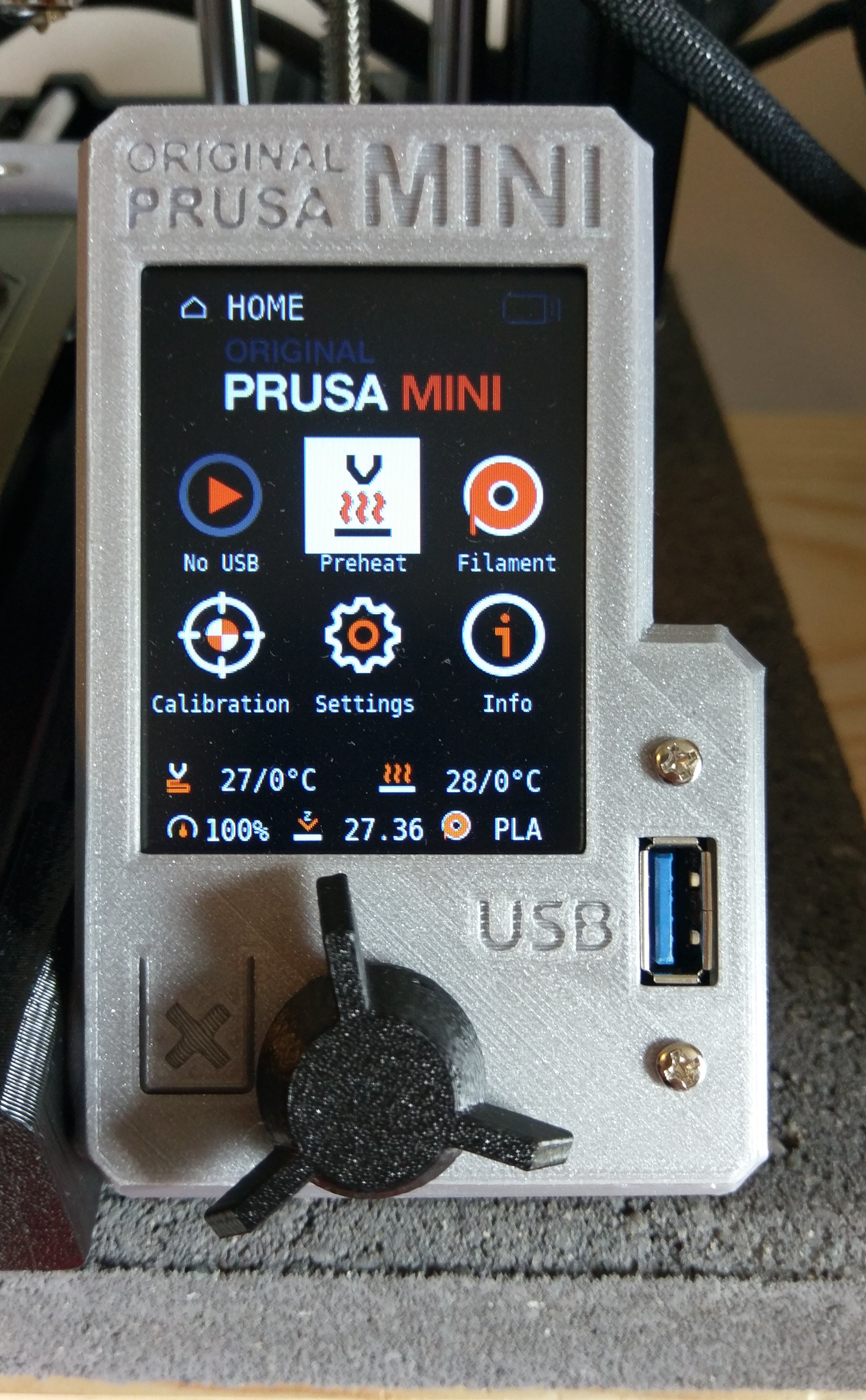 LCD Frame + USB for Prusa Mini