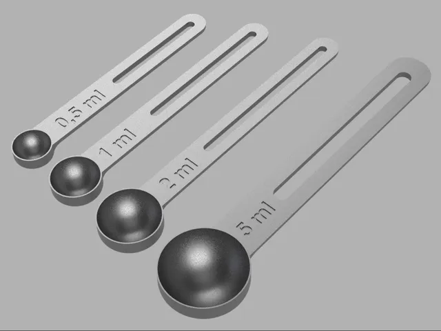 Measuring spoons 0.5 ml, 1 ml, 2 ml, 5 ml (Odměřovací lžičky)
