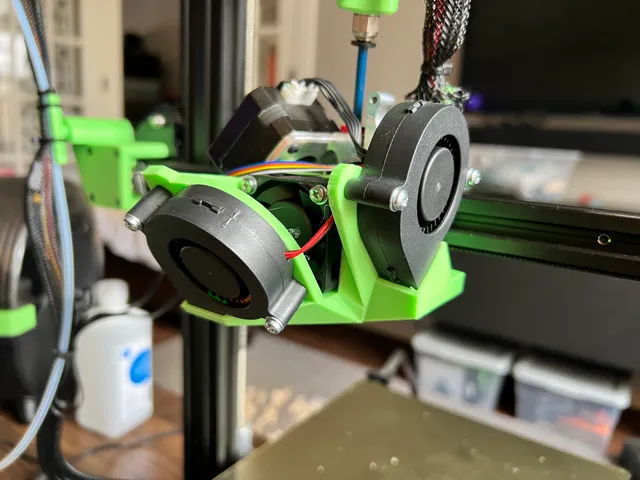 Micro Swiss NG Shroud with Dual 5015 Blower Fan Part Cooling and 4010/4020 Axial Fan Hot End Cooling