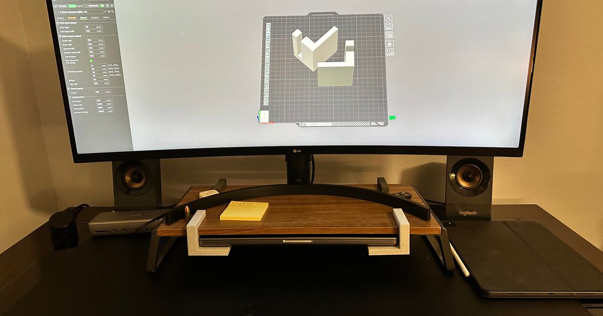 Monitor stand laptop hanger by svtscottie Download free STL model