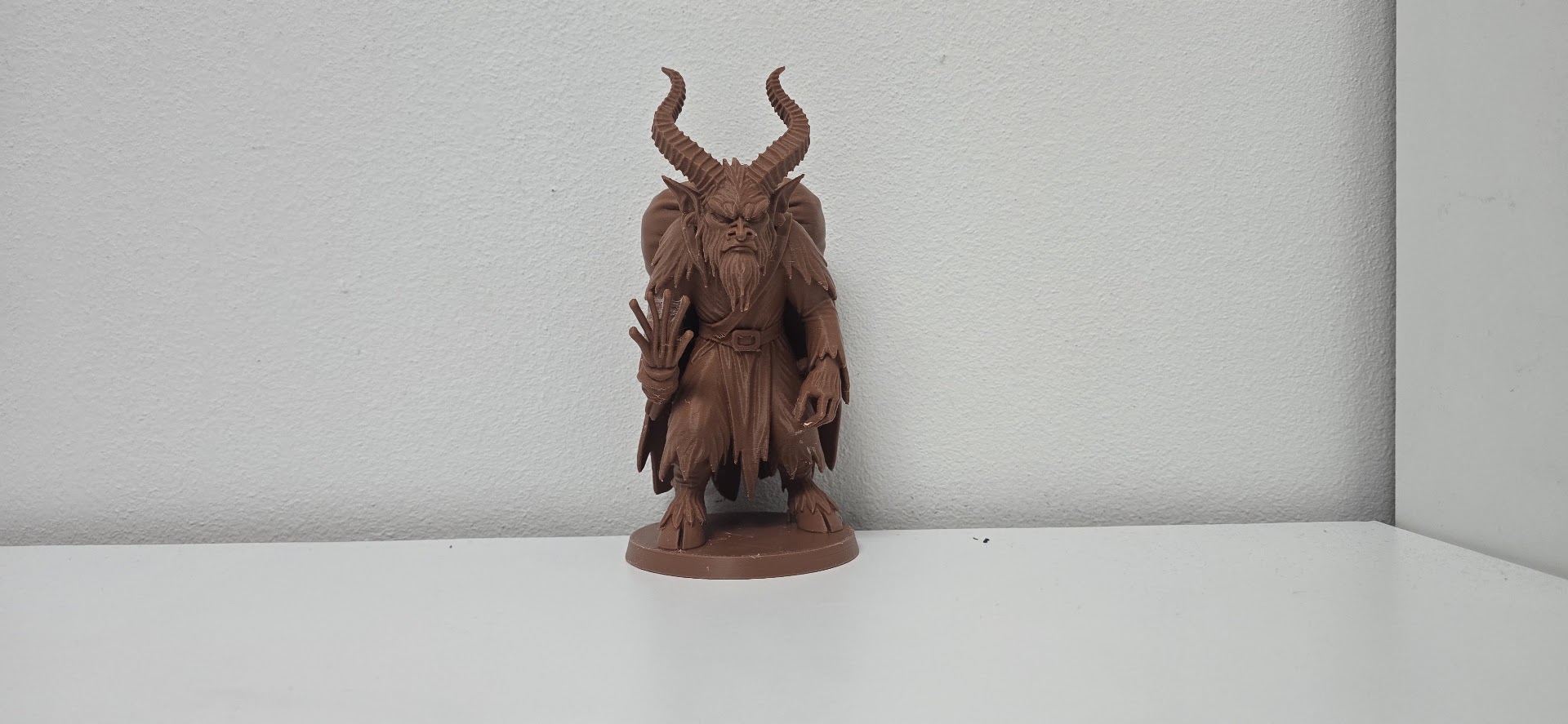 Halloween Wooden Krampus – Rustic Demon Figurine