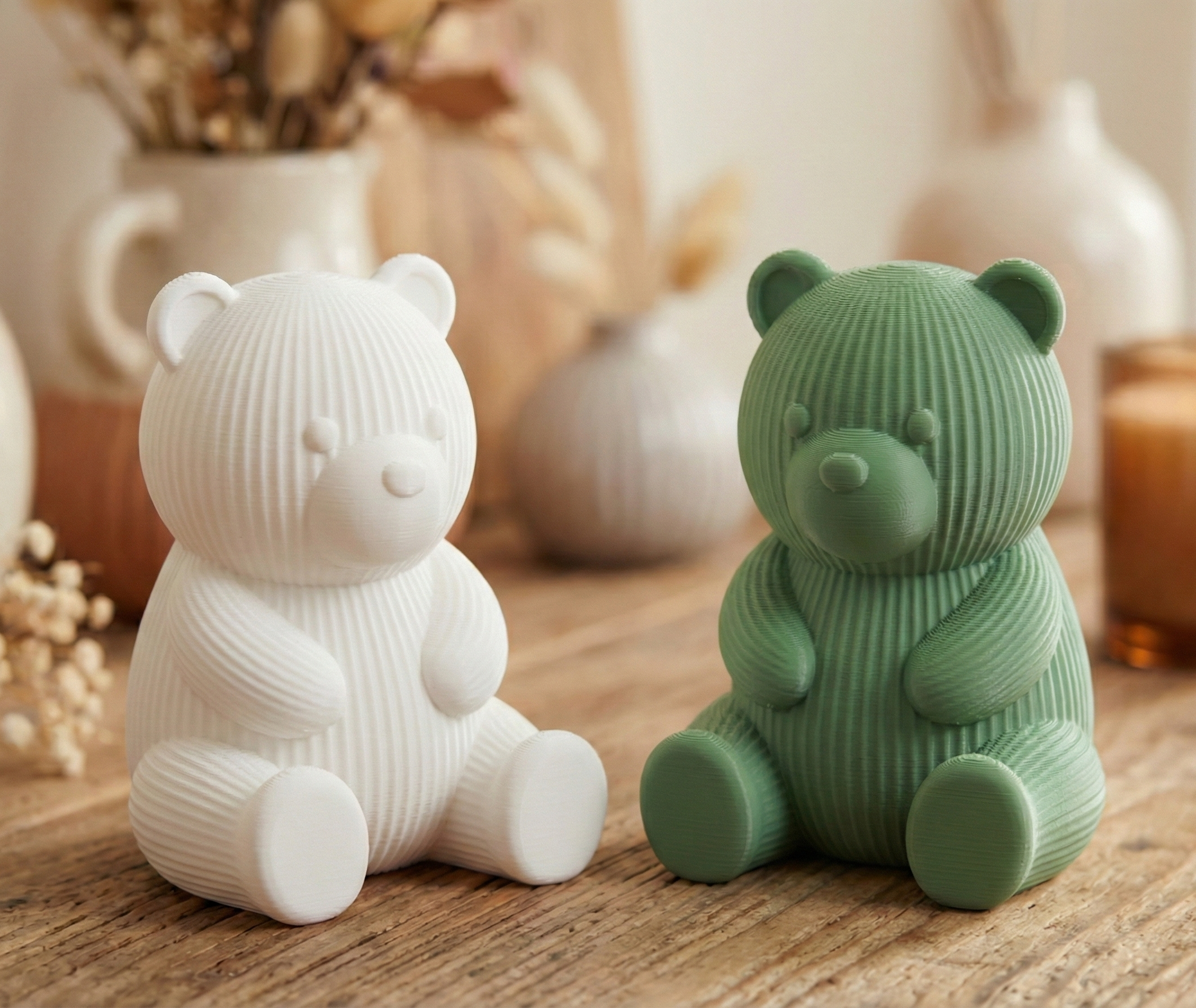 Ribbed Teddy Bear - Cozy Modern Decor