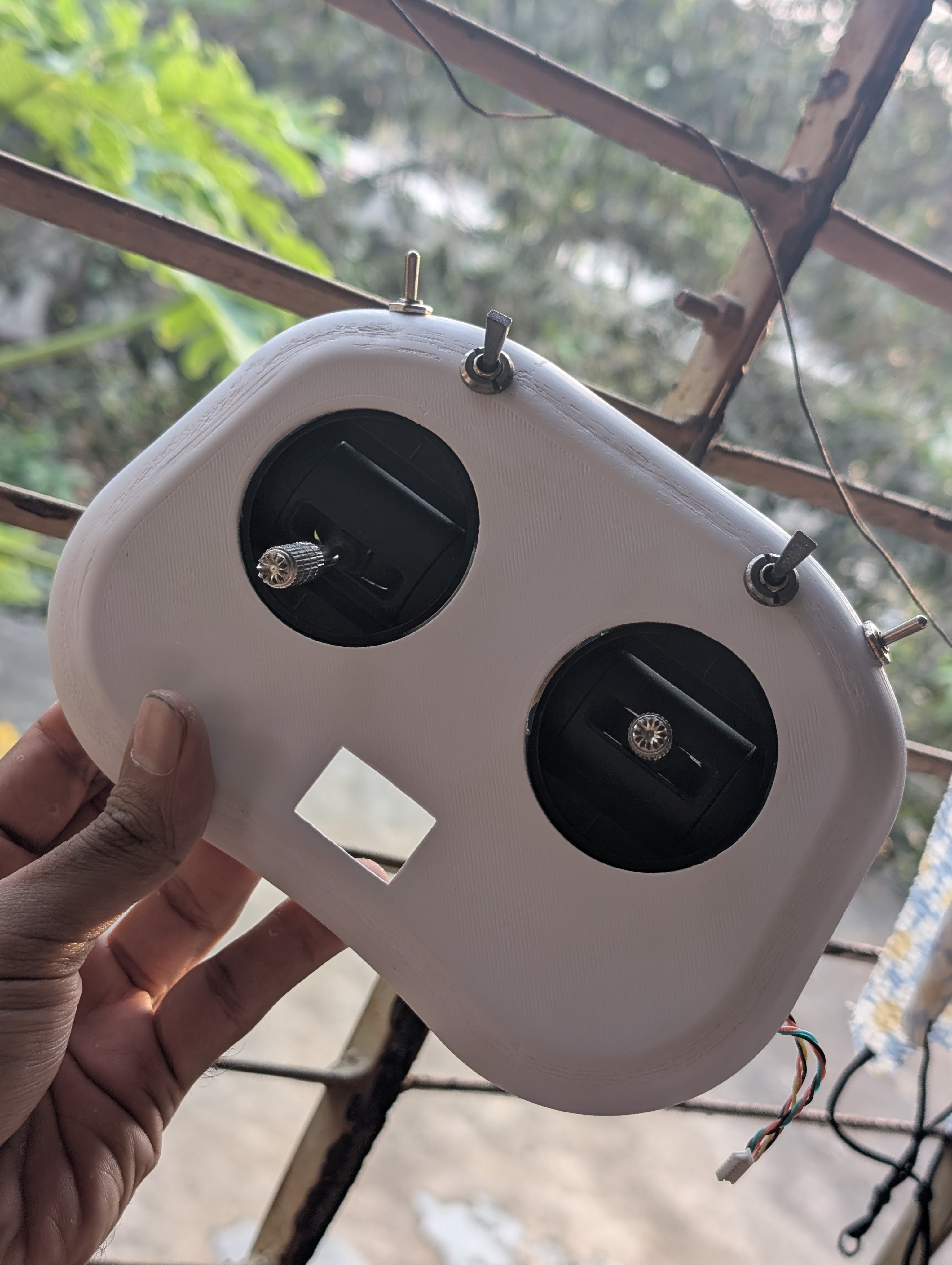 Transmitter enclosure with the support for FRSKY QX7 Gimbals