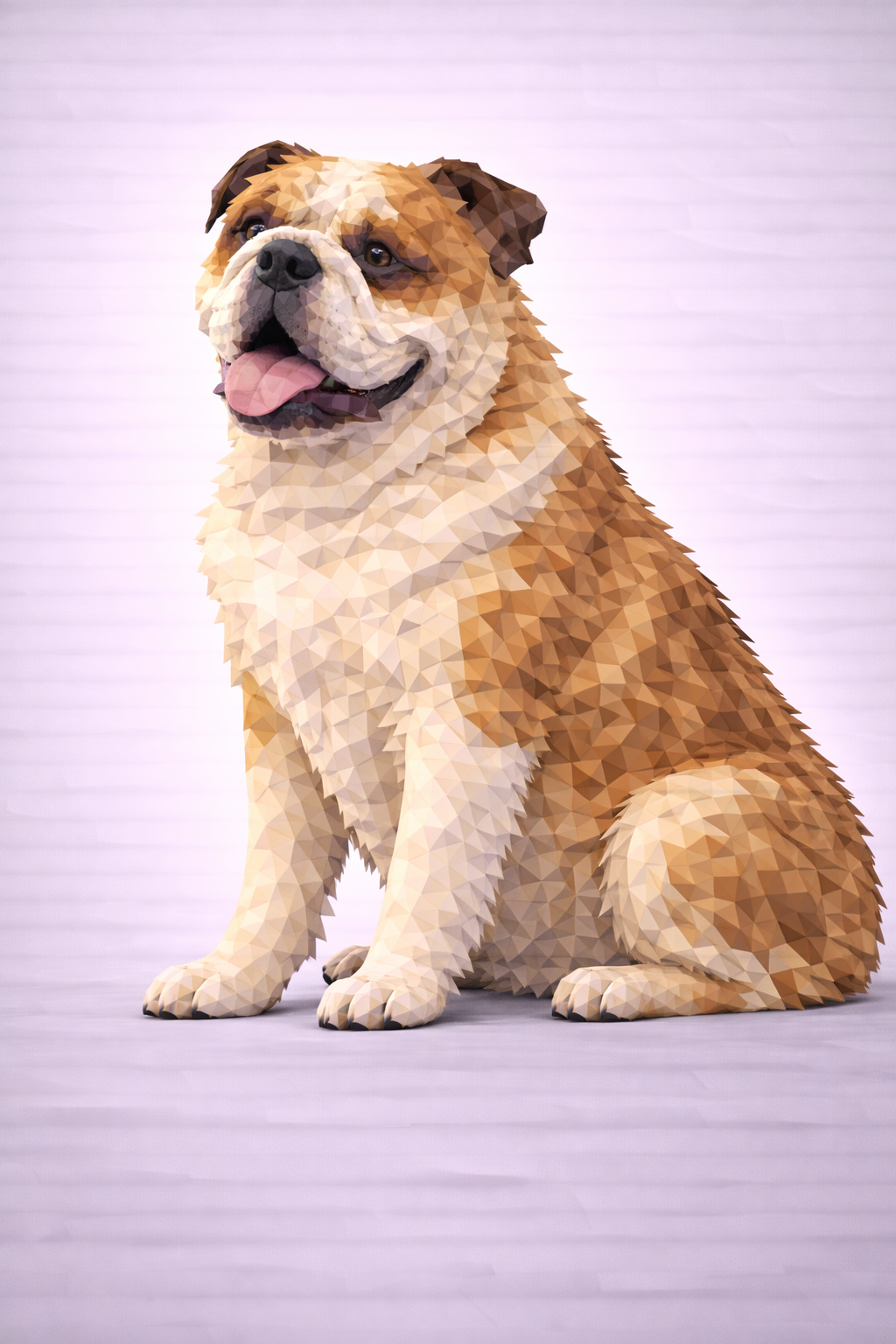 British Bulldog dog Low Poly