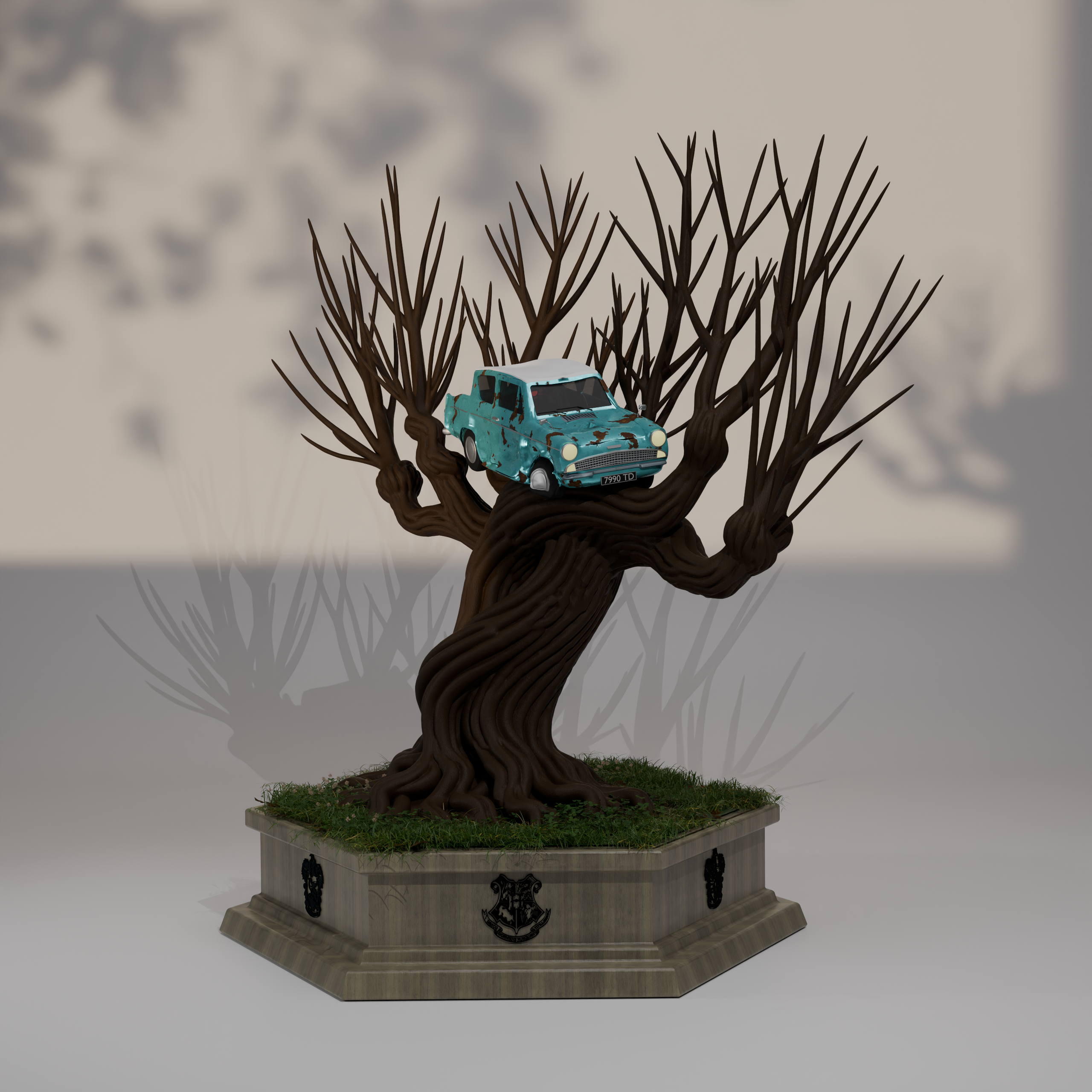 Harry Potter - Whomping Willow with Car
