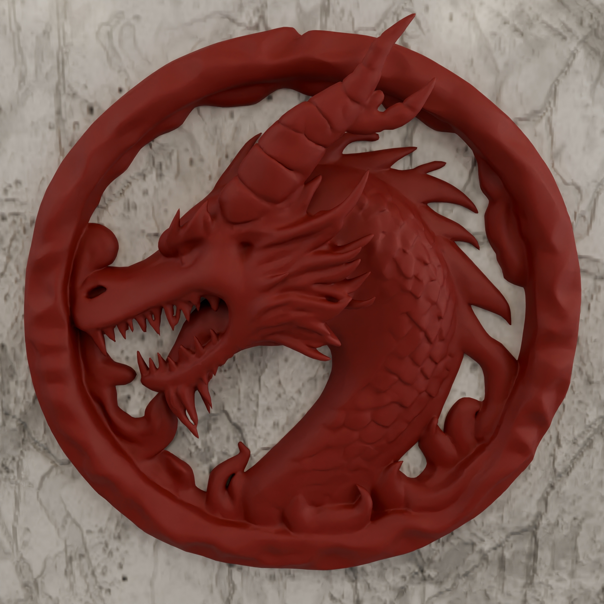 Miniatura 2 do modelo 3D Dragon Head in a Ring