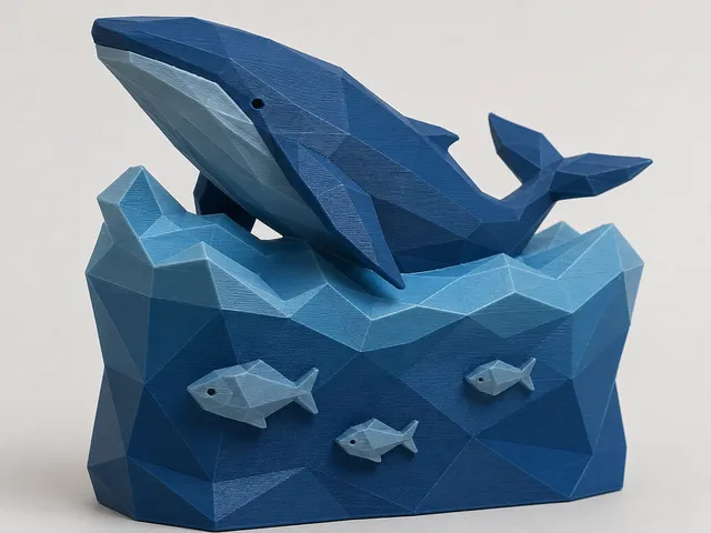 Wal-Szene im Ozean - Whale scene in the ocean