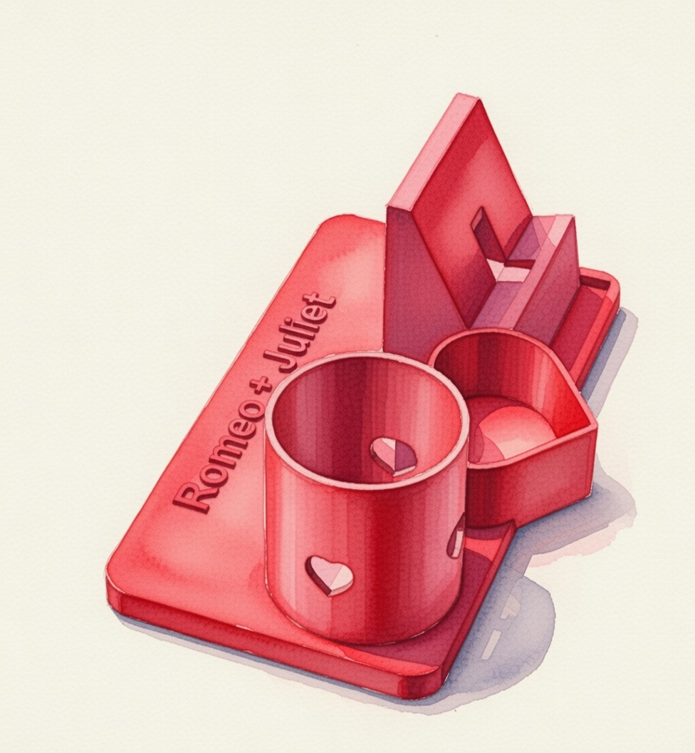 Organizador de Escritorio Romántico V6 (Personalizable) - San Valentín