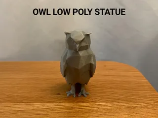 Owl Low Poly Statue