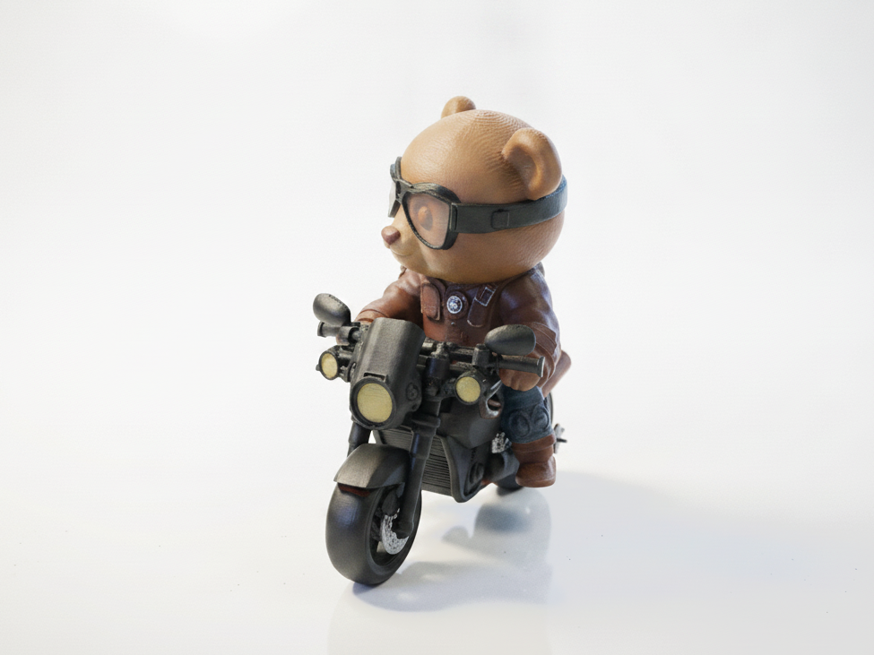 Bear Biker Figurine Animal 3D Printable
