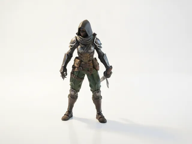 Lady Ninja Figurine Female Character 3D Printable