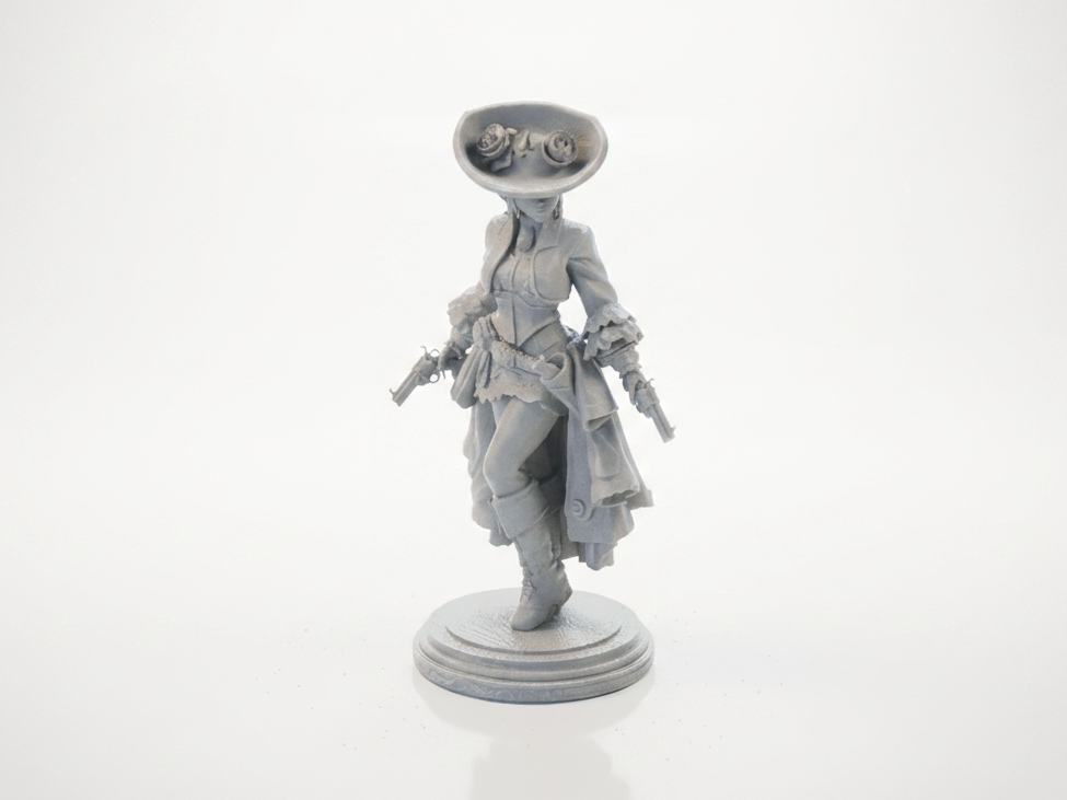 Wild West Lady Figurine Female Western 3D Printable