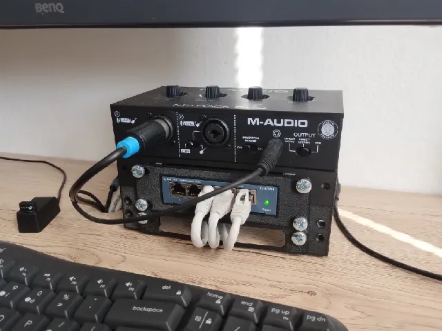 Modular Rack 6 inch topper with M-Audio M-Track Duo mount
