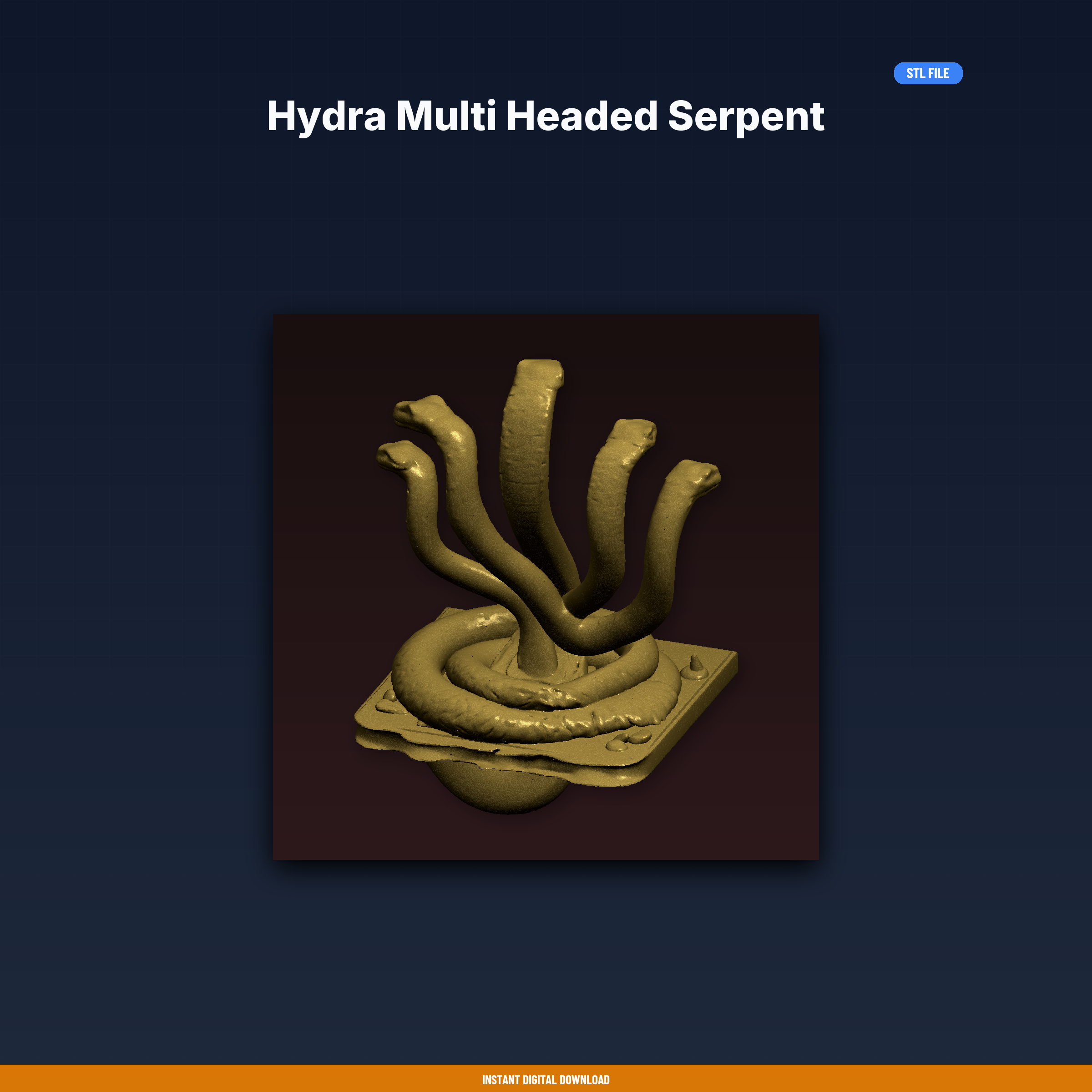 Hydra Multi Headed Serpent - 3D Printable STL File
