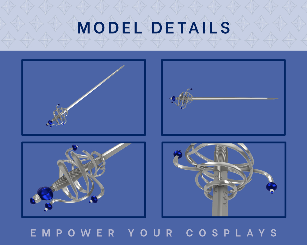 Jude Nightfell Rapier STL Files - Folk of the Air Cosplay Prop (Digital Download) — miniatura 2