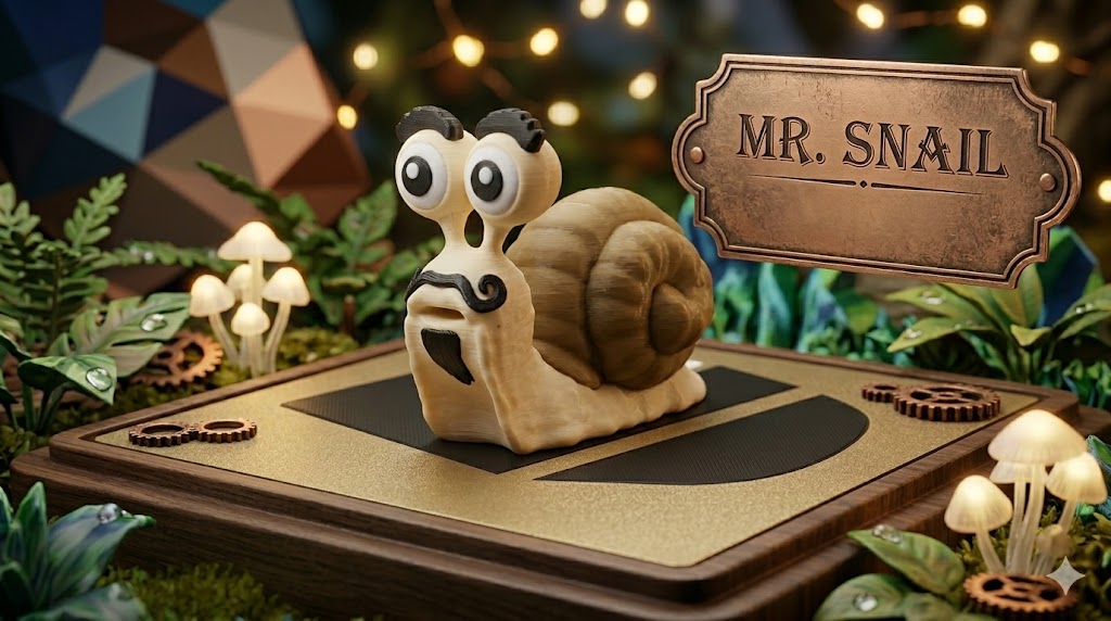 Mr. Snail - Cute Mustache Snail