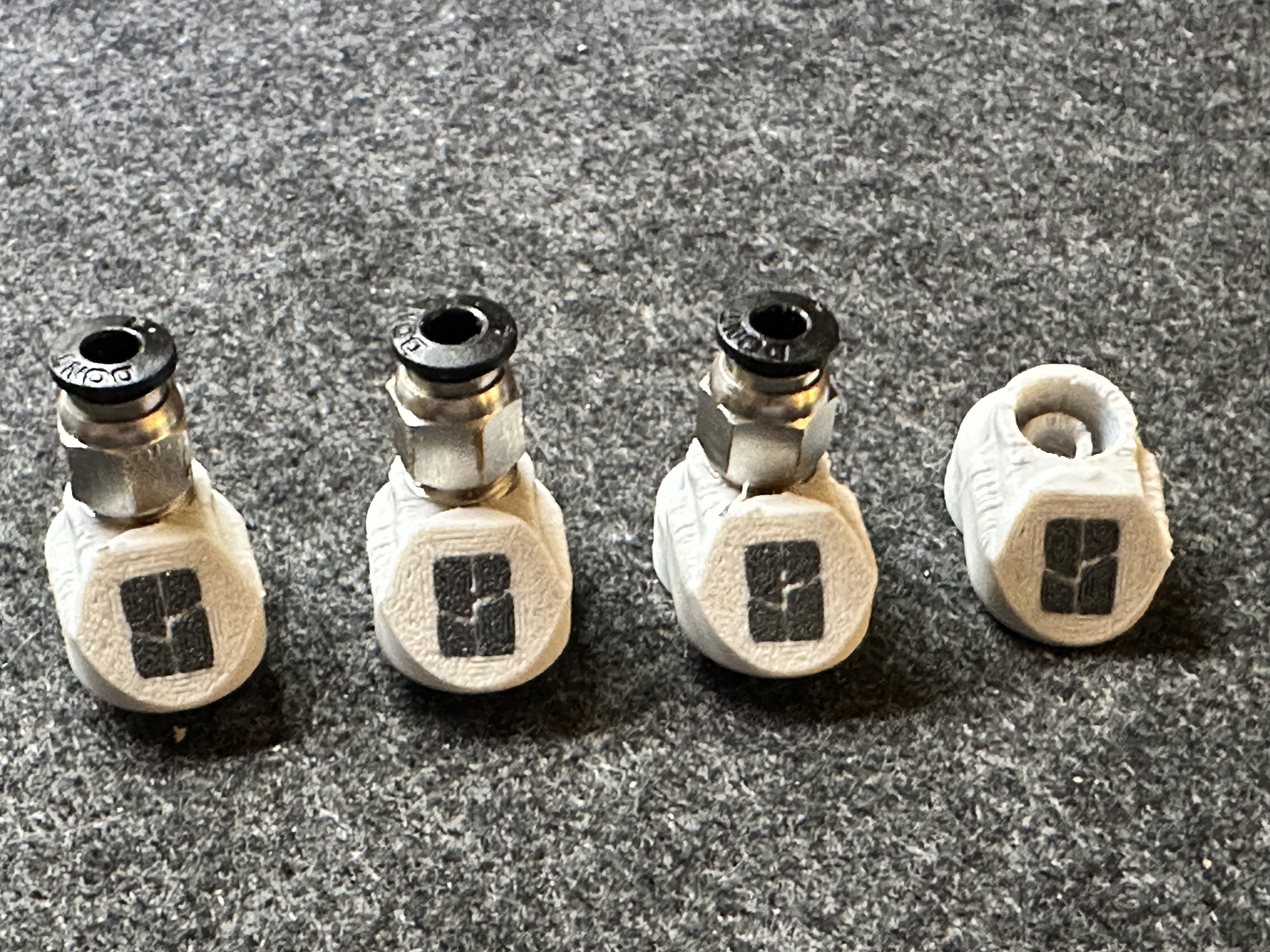 AMS Feeder Adapter w/ PC4-M10 PTFE Fitting Threads and Bambu Lab Logo