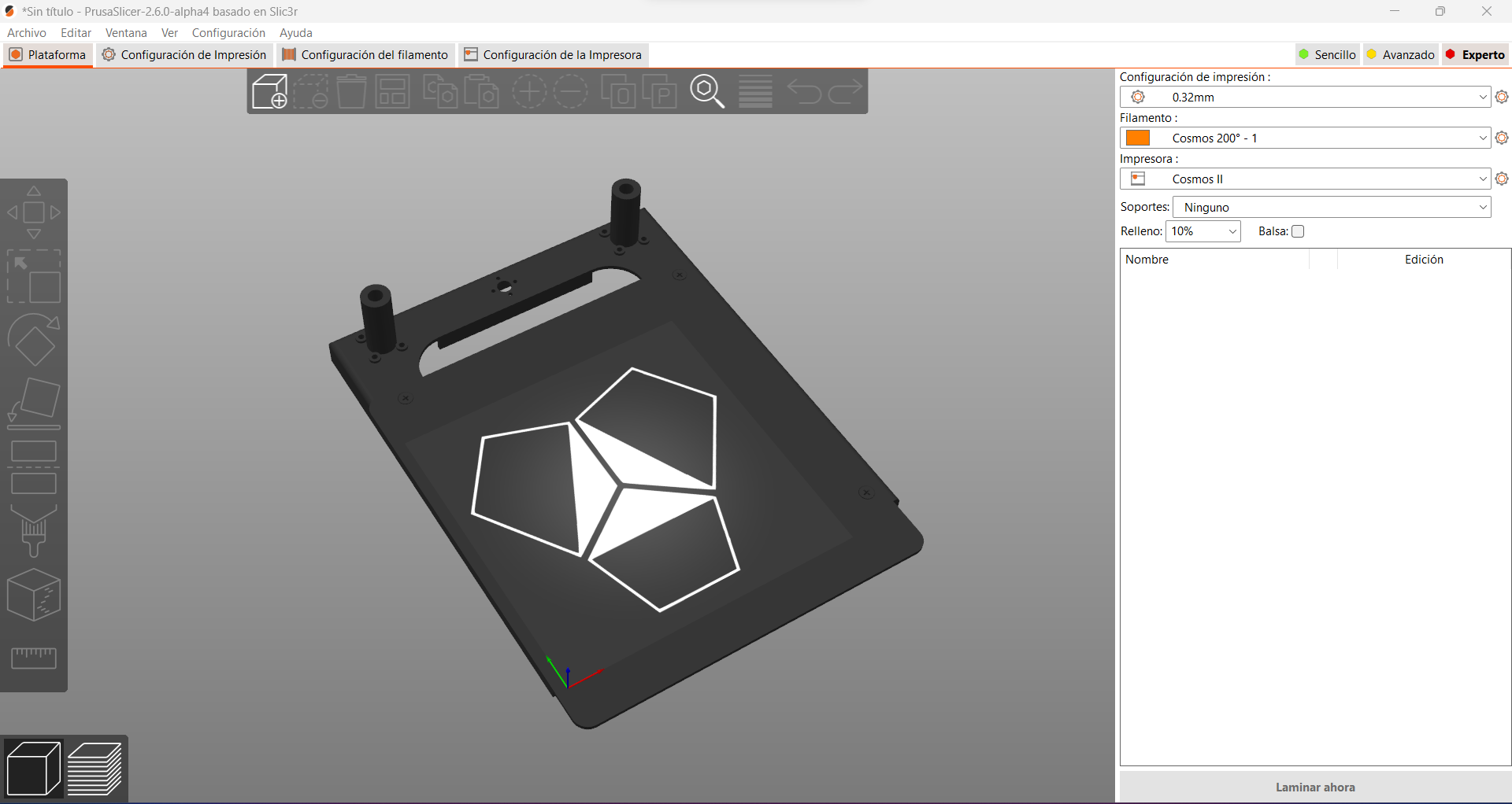 Base para PrusaSlicer Trimaker Cosmos II / Cosmos 2
