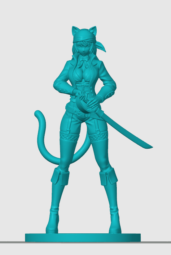 Anime cat-girl figurine 25 3D model