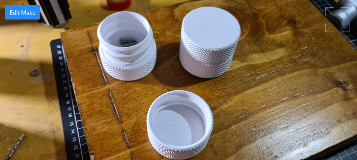 Cylindrical Storage Container with Knurling / Knurled Edge