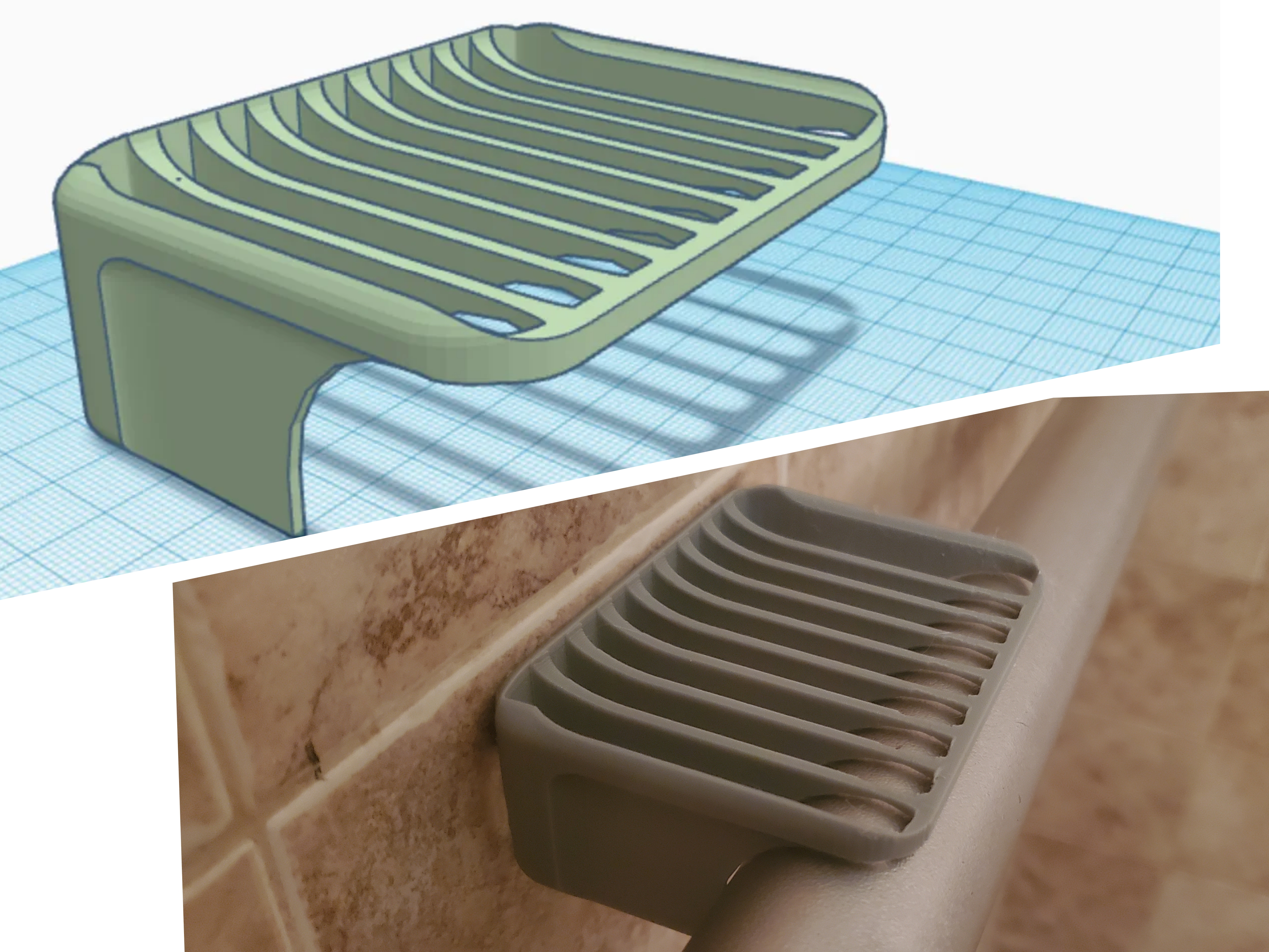 Shower Grab Bar Soap Holder
