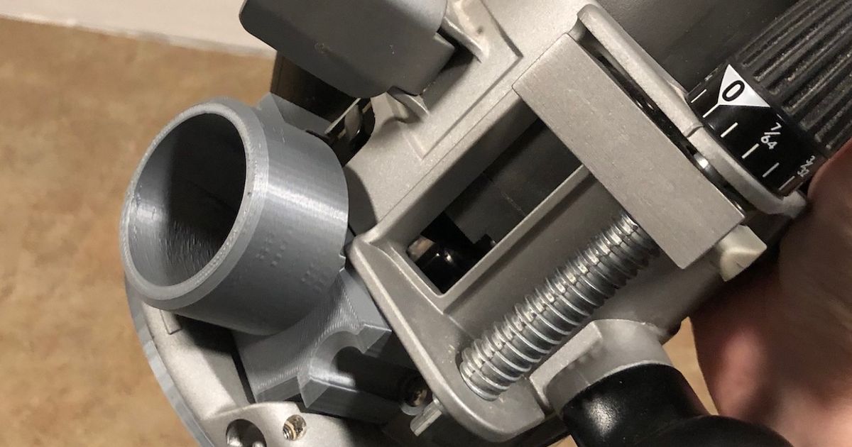 Dust Port for Ryobi Router by Groveriffic Download free STL model