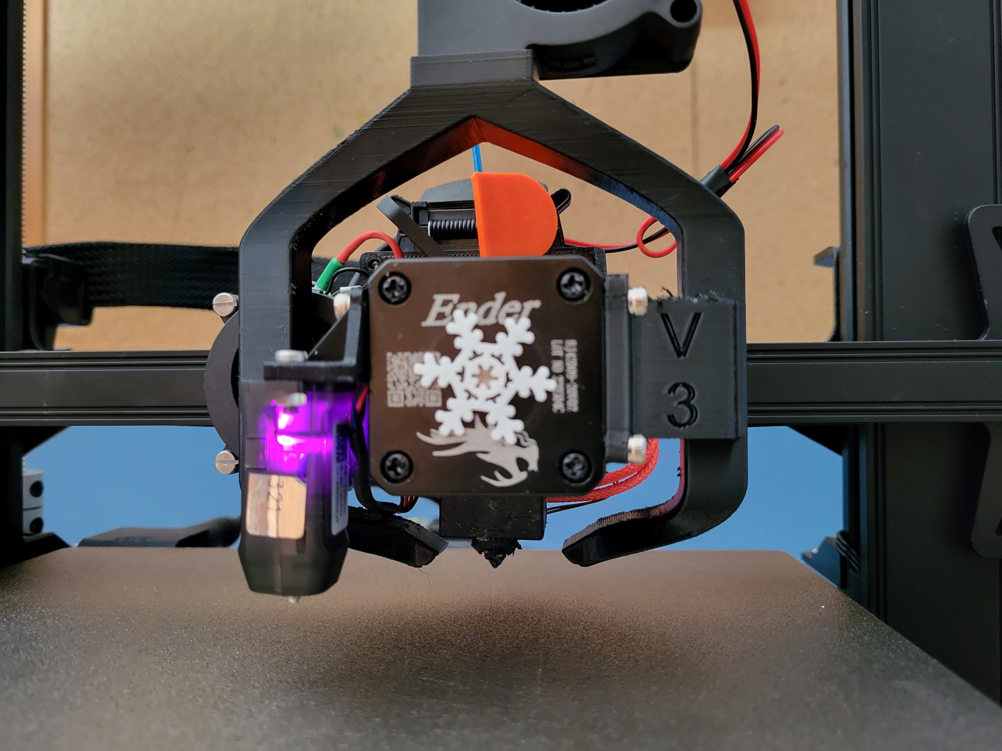 Ender 3 S1 part cooling fan duct for 5015 Fan clear view of the 1st