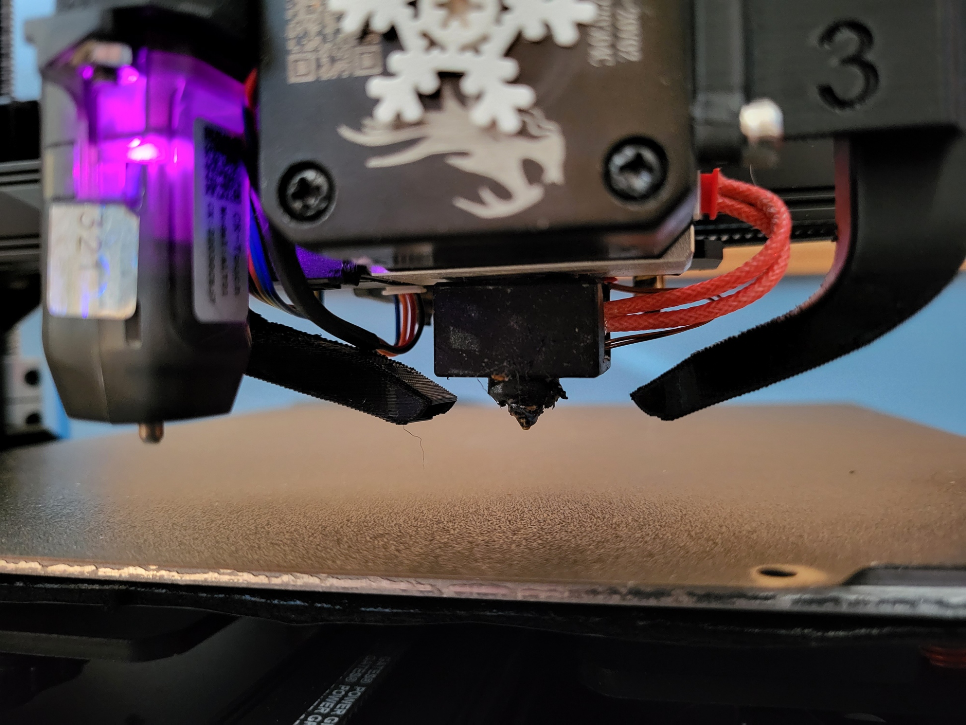 Ender 3 S1 part cooling fan duct for 5015 Fan clear view of the 1st