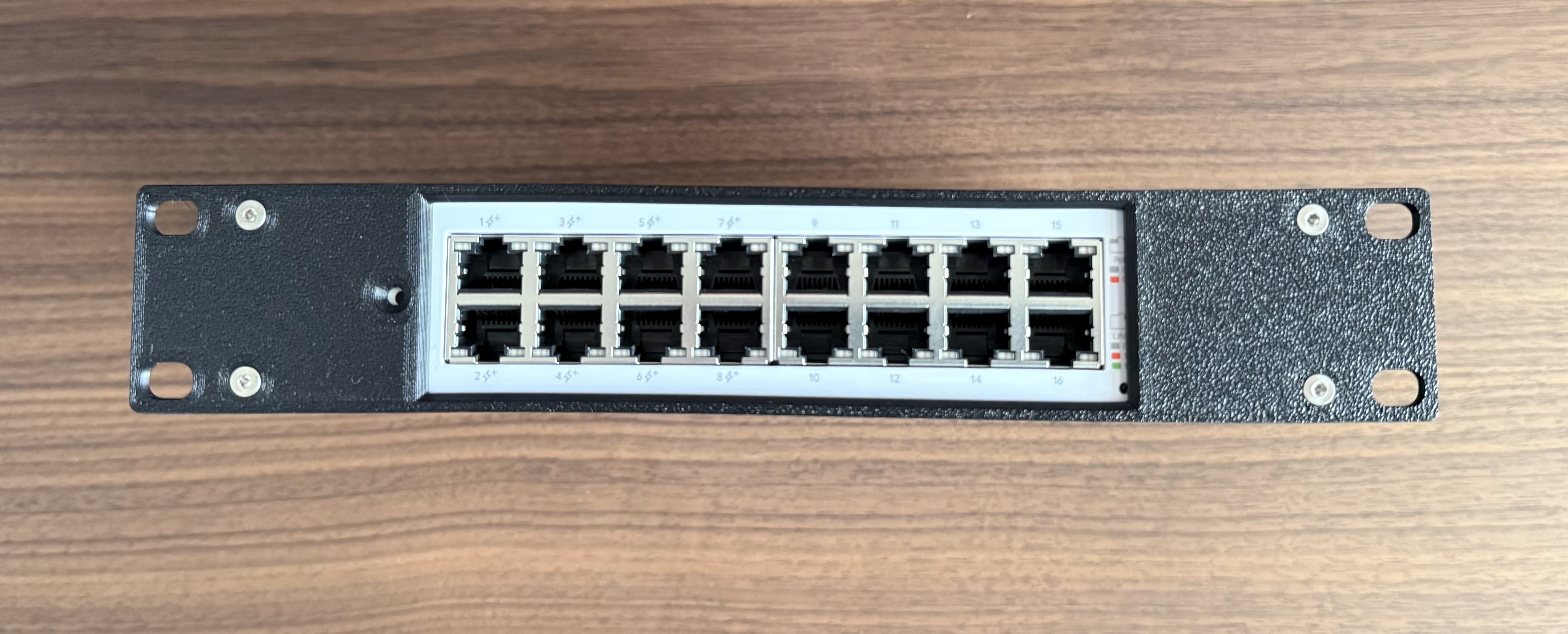 10" Homelab Rack Ubiquiti PoE 16 Lite Front Panel with Countersink Screws 3D model