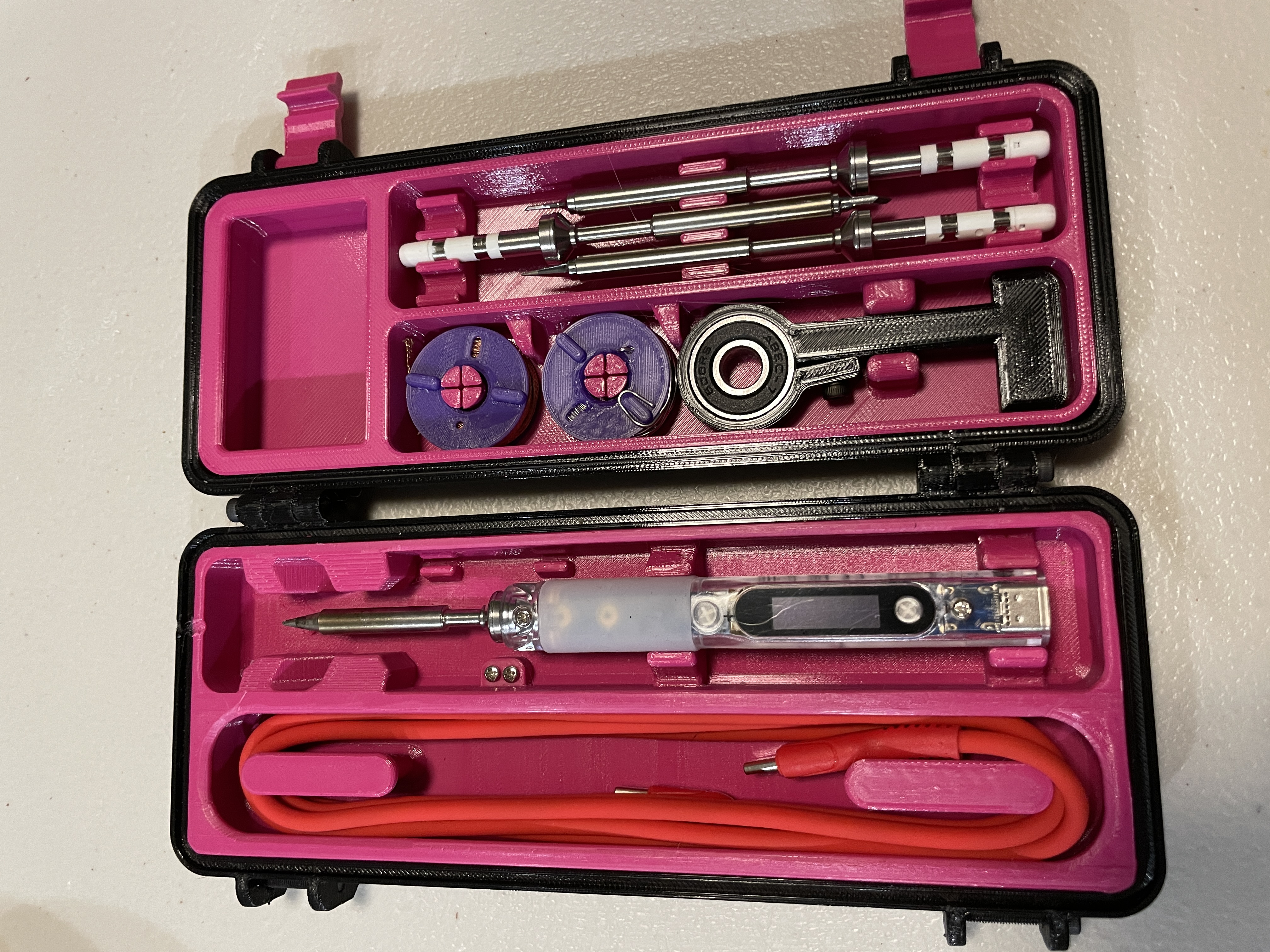 Pinecil Rugged Case Insert | 3 tips & 2 Reels
