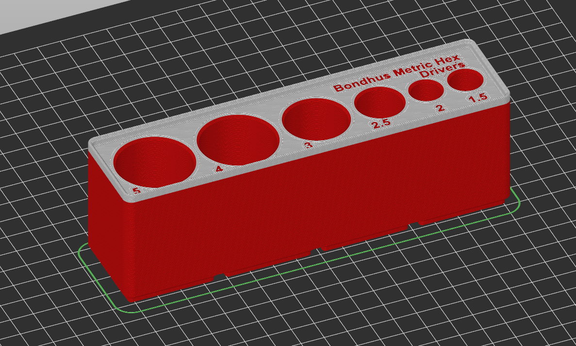 Gridfinity 1x4 Bondhus Hex Driver Stand Fusion 360 by ECF Download