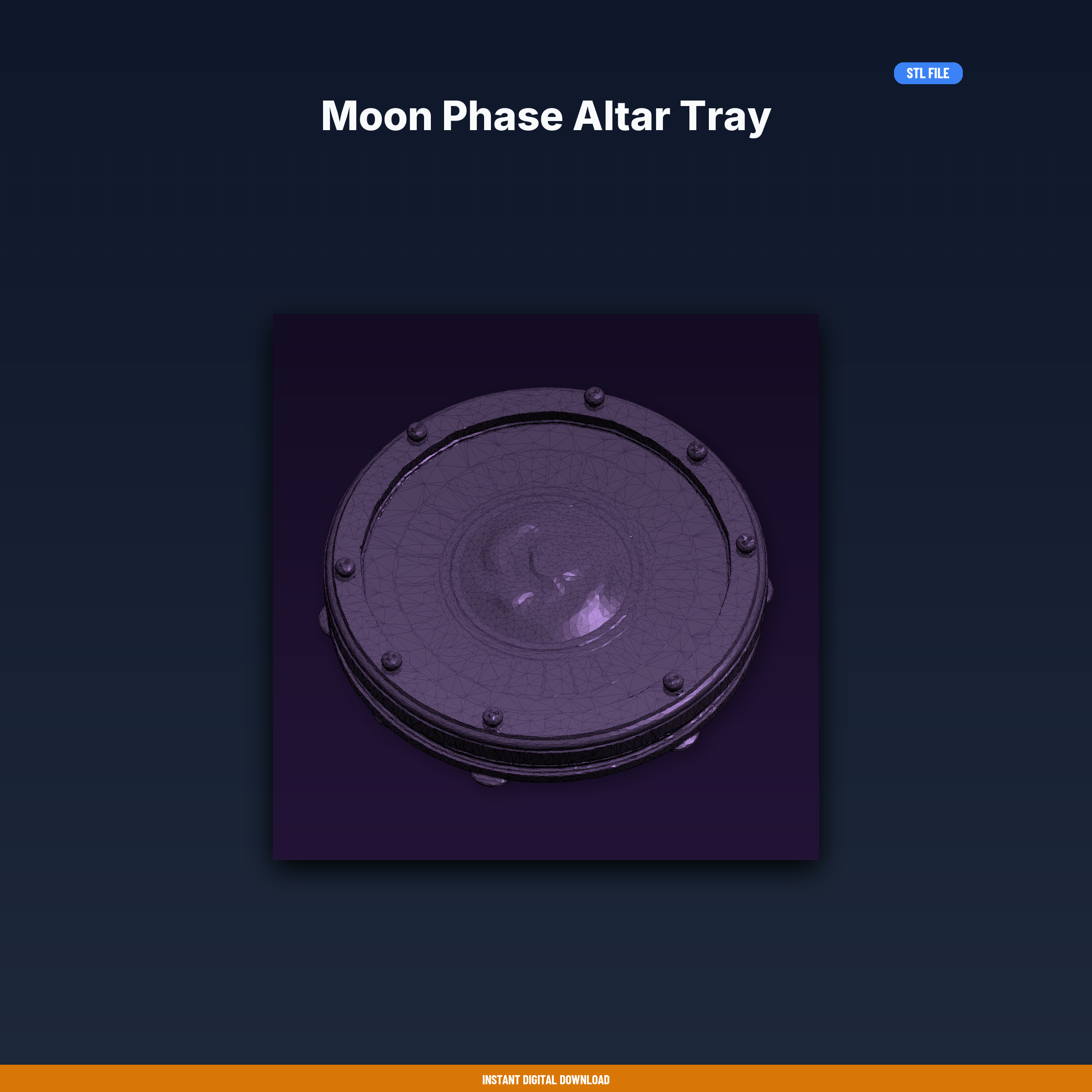 Moon Phase Altar Tray - 3D Printable STL File
