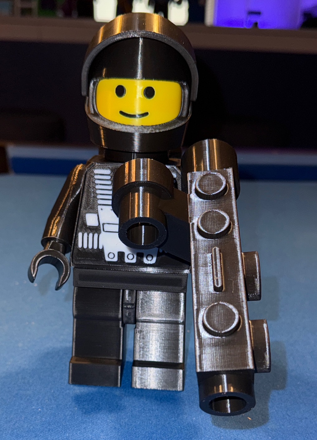 Blacktron I with Back Print Brick MegaFigure (5:1 Scale, Updated)
