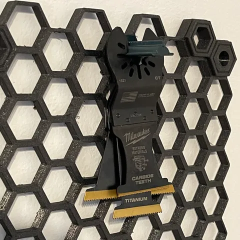 Oscillating/Multitool Blade/Attachment Holder for Honeycomb Storage Wall