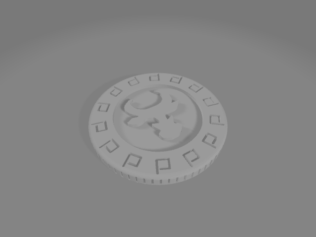 Coin, arrow token and spiral for Santorini boardgame