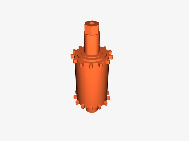 Solid Gear Shaft Remix (for SLA Resin)