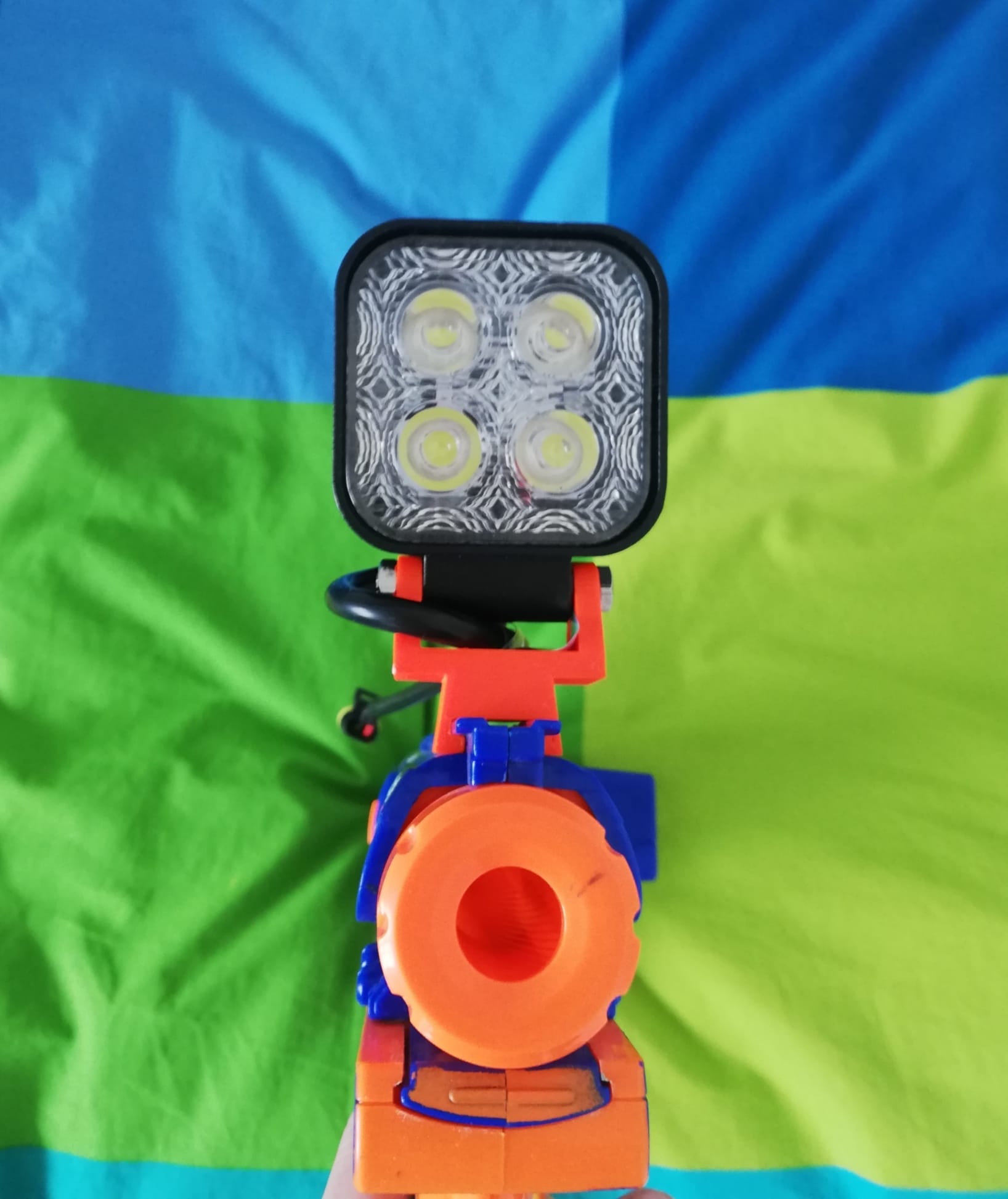 Nerf rail mount for LED spotlight