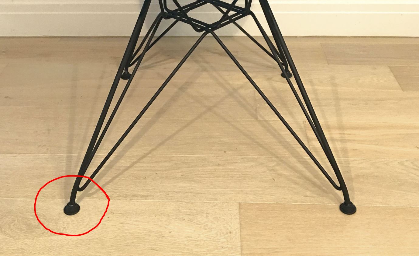 Eiffelstyle chair foot or chair glide with swivelling ball joint by A