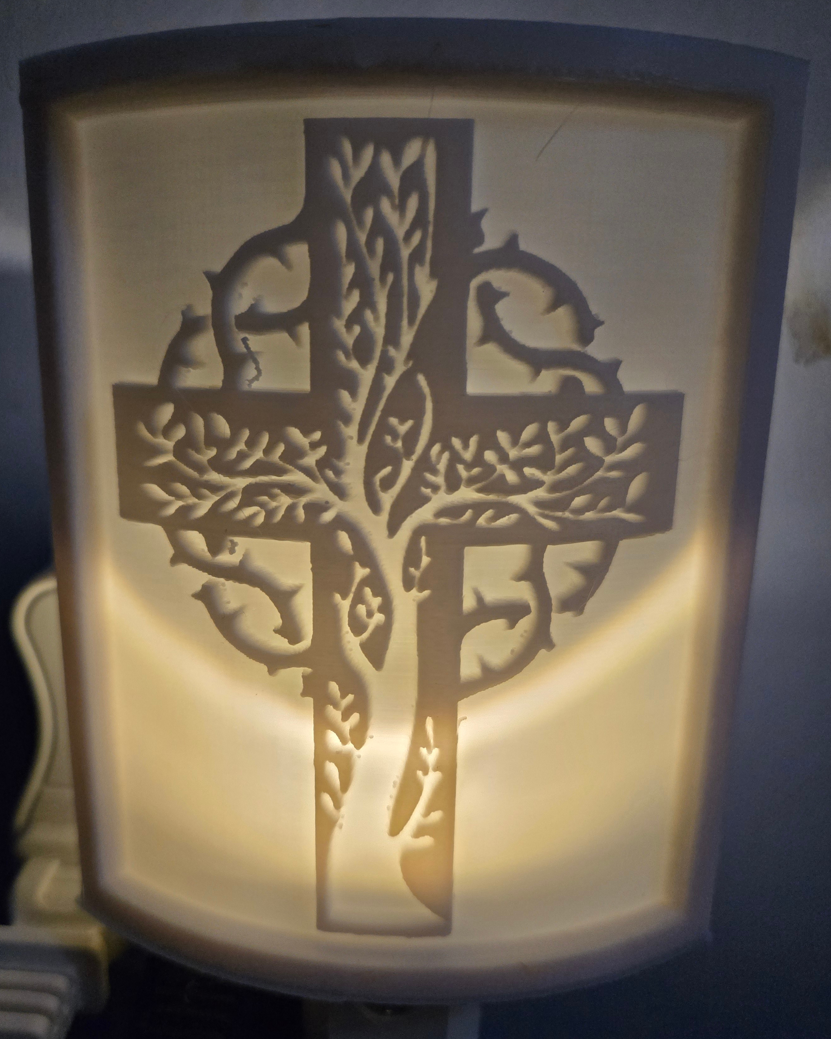 Cross Lithophane for First Communion, Baptism, or other Christian Event