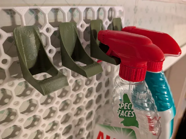 Spray bottle holder, Multiboard/Multibuild pegboard click