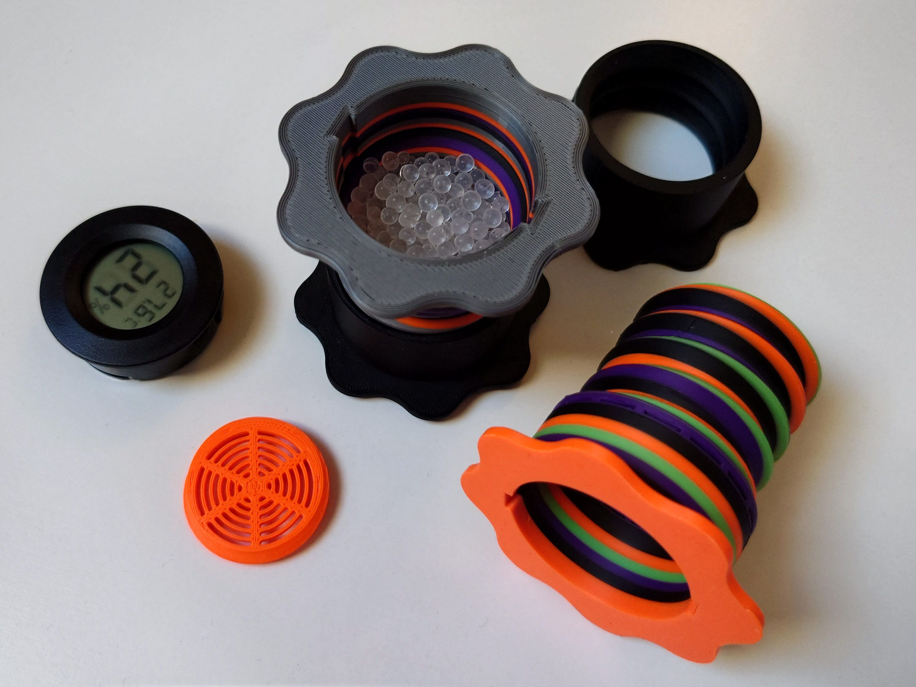 Adjustable Spool Holder for Silica Gel / Spool Weight / With Hygrometer