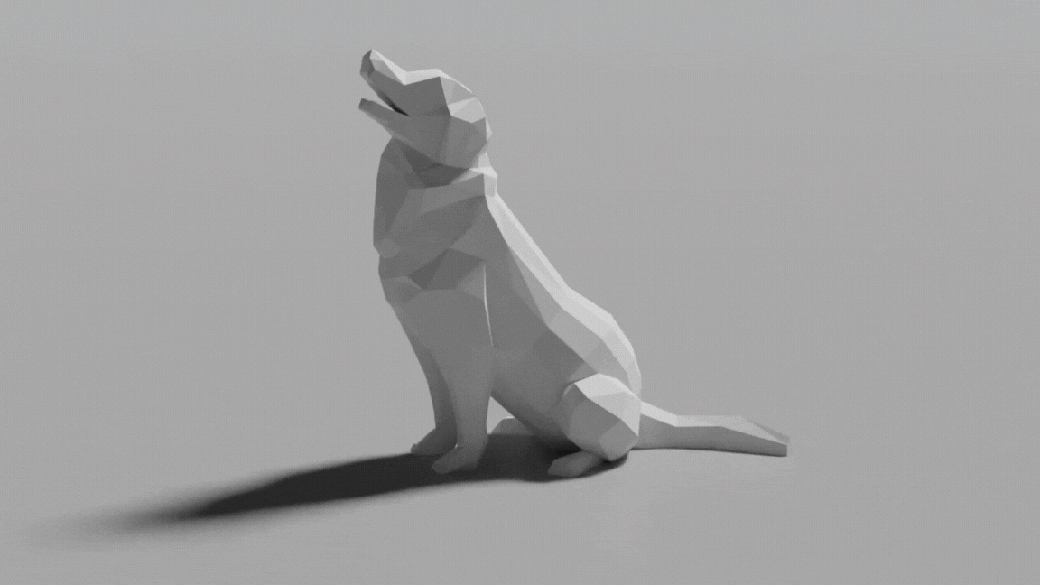 Low Poly Dog (Golden Retriever Labrador) (Decoration) (No Supports) FIXED 3D model thumbnail
