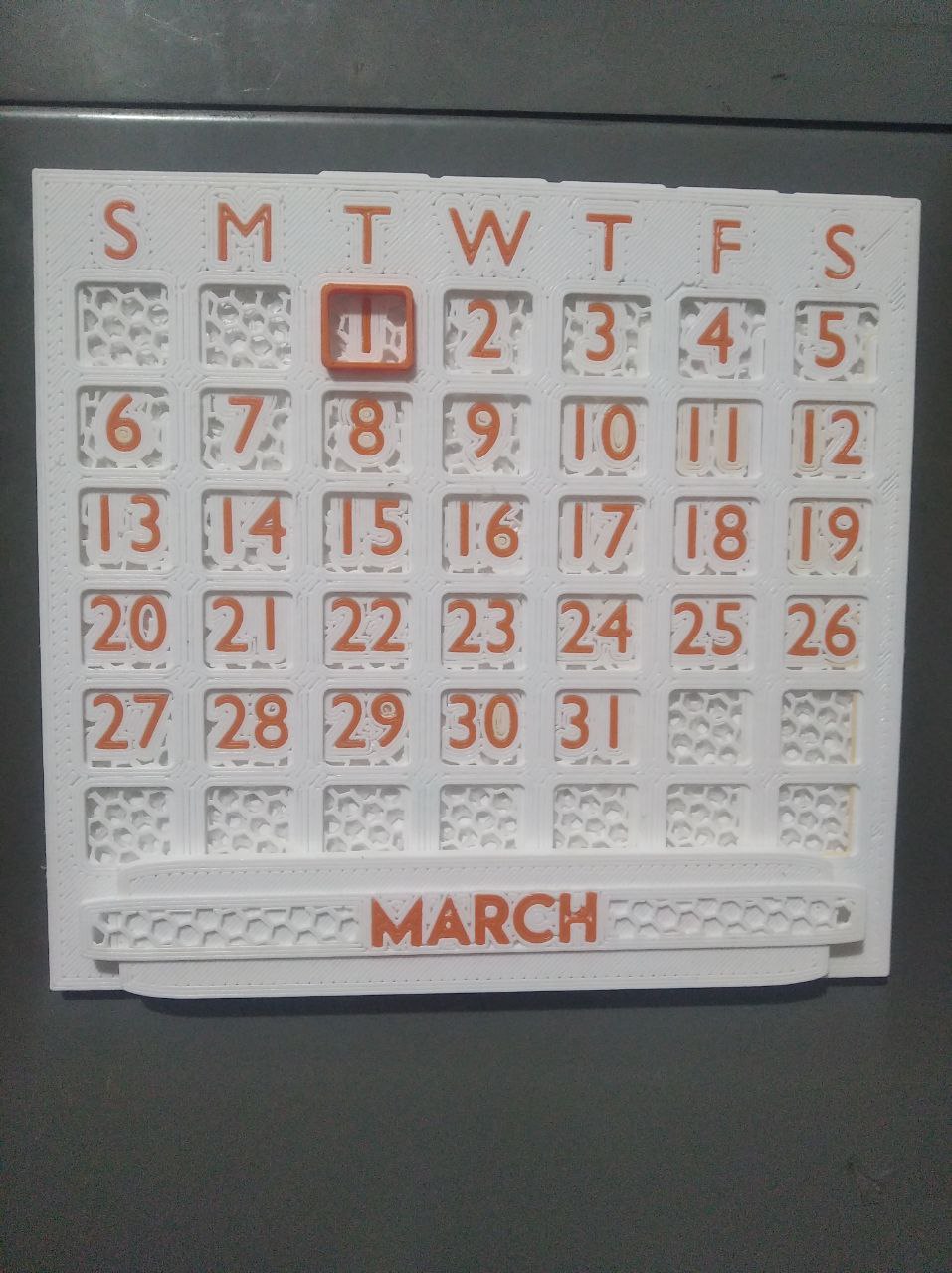 Perpetual calendar for your fridge by Fotena | Download free STL model ...