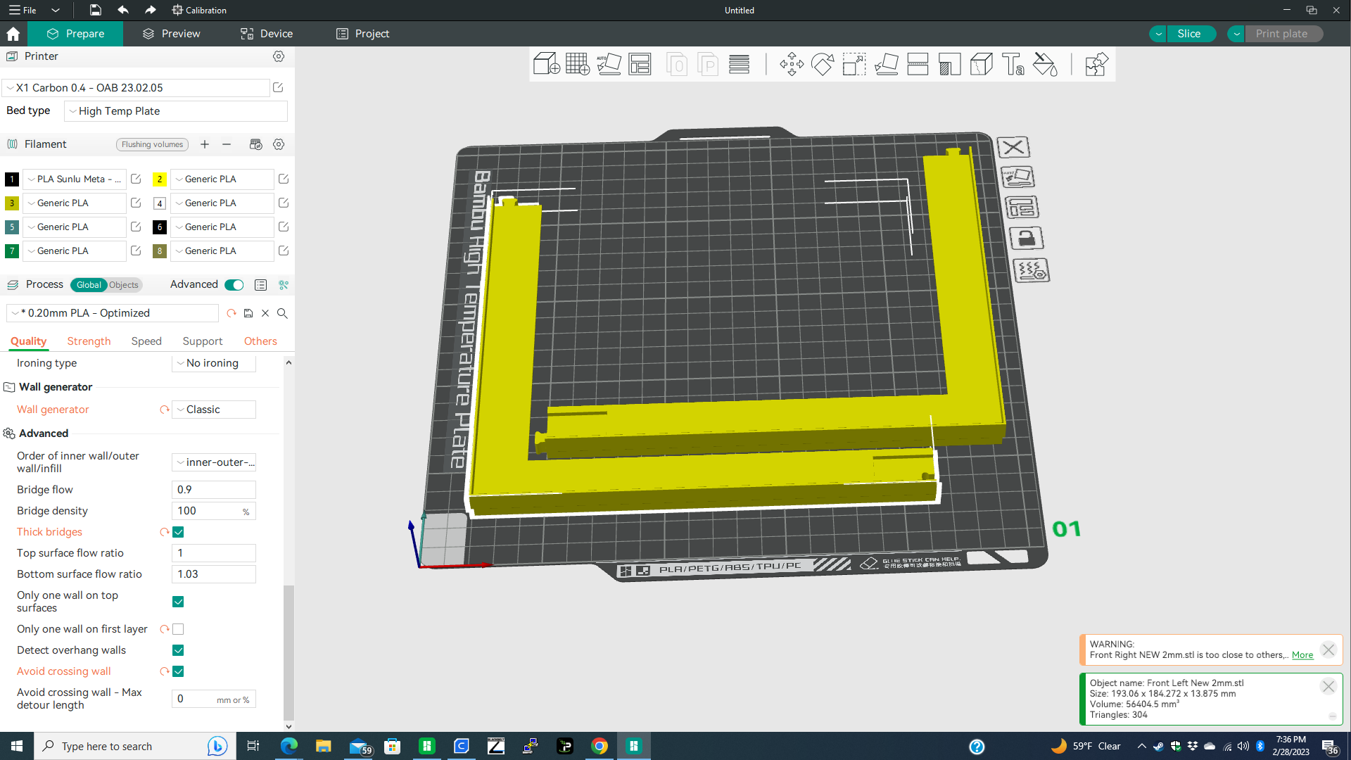 X1C 2mm longer LED trim 3D model thumbnail