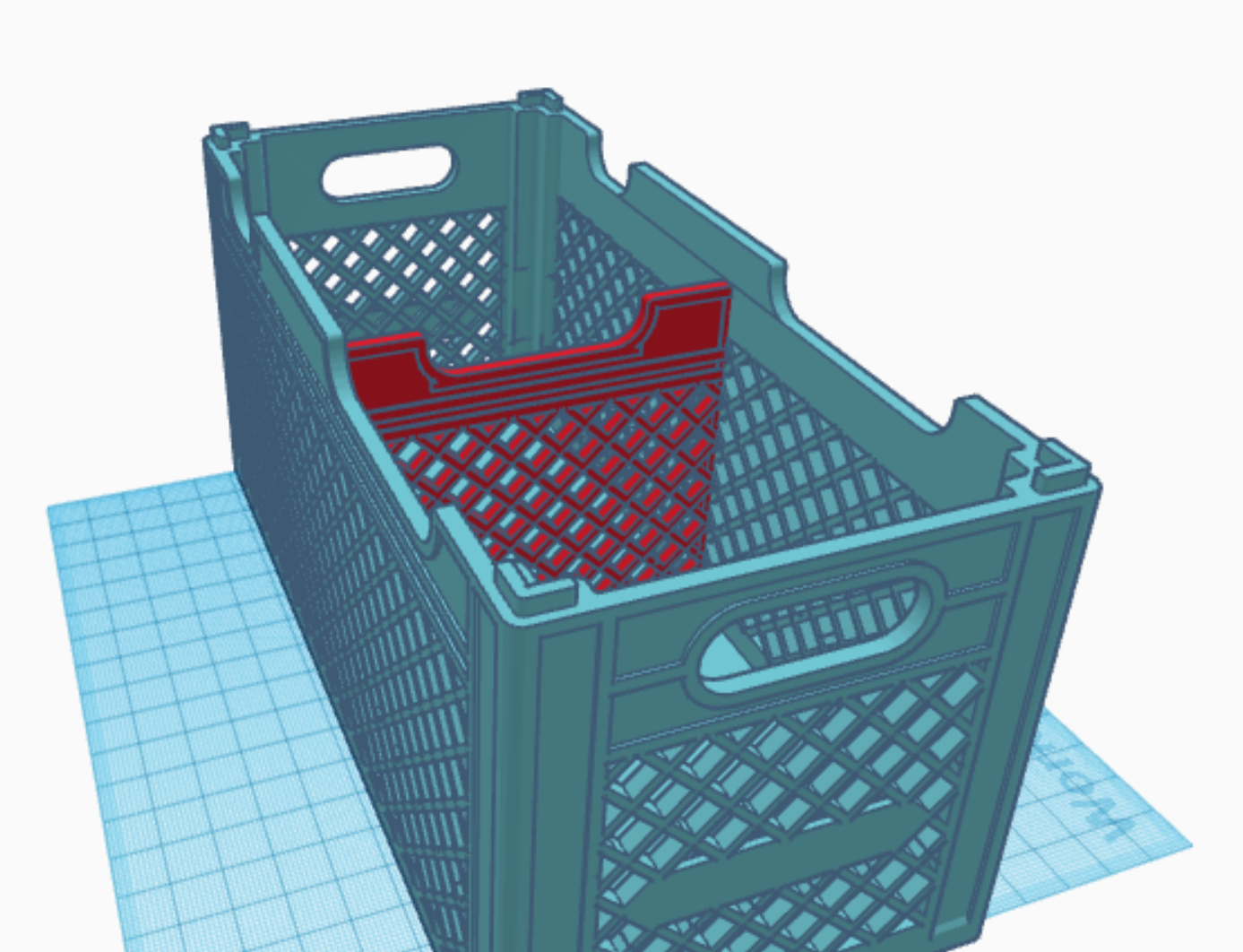 Stackable Crate (large with dividers) 3D model thumbnail
