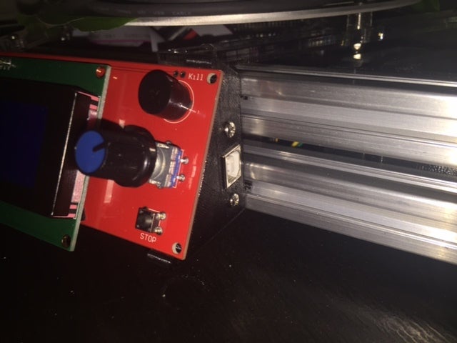Smart LCD mount for Kossel 2020 with USB connector